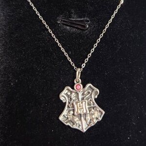 925 Sterling Silver Harry Potter Gryffindor Pendant Necklace with Red Accent